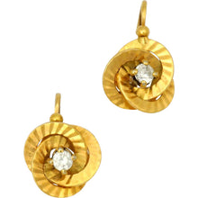 Load image into Gallery viewer, Art Deco French 18k Yellow Gold Dormeuses Earrings
