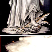 Load image into Gallery viewer, LARGE Antique 19c French Limoges Enamel on Copper Grisaille Portrait Plaque, Framed