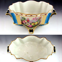 Load image into Gallery viewer, Large Antique French Porcelain Jardiniere, Matching Tray, Hand Painted Fruit & Flower Scenes,