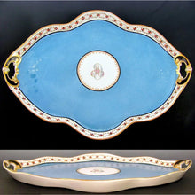 Load image into Gallery viewer, Large Antique French Porcelain Jardiniere, Matching Tray, Hand Painted Fruit & Flower Scenes,