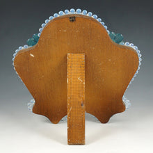Load image into Gallery viewer, Italian Venetian Murano Art Glass Vanity Table Wall Mirror, Opalescent Blue Rosettes
