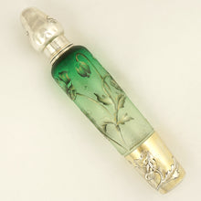 Load image into Gallery viewer, Signed Daum Nancy French Sterling Silver Cameo Glass Liquor Flask