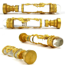 Load image into Gallery viewer, Ornate Antique French Napoleon III Empire Crystal Gilt Bronze Ormolu Wax Seal / Desk Stamp