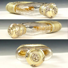Load image into Gallery viewer, Ornate Antique French Sterling Silver Cut Glass Engraved Flask