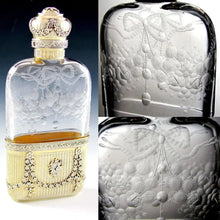 Load image into Gallery viewer, Ornate Antique French Sterling Silver Cut Glass Engraved Flask