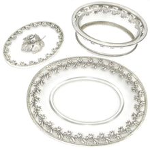 Load image into Gallery viewer, Ornate Antique French Sterling Silver & Cut Crystal Figural Butter Serving Dish