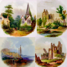 Load image into Gallery viewer, Antique 19c Minton English Porcelain Pink & Gold Encrusted Hand Painted Plates & Compote