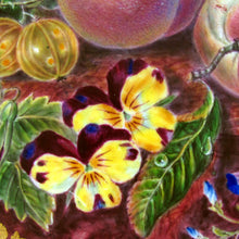 Load image into Gallery viewer, Antique French Sevres Porcelain Plate Gilt & Blue Lapis Border, Hand Painted Fruit Still Life