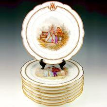 Load image into Gallery viewer, Set of Antique French Sevres Porcelain Hand Painted 10" Plates