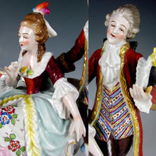 Load image into Gallery viewer, Antique Sitzendorf German Porcelain Group Figurine with Borzoi Dogs