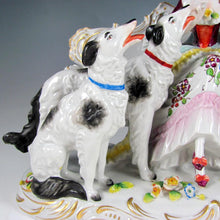 Load image into Gallery viewer, Antique Sitzendorf German Porcelain Group Figurine with Borzoi Dogs