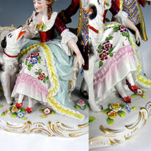 Load image into Gallery viewer, Antique Sitzendorf German Porcelain Group Figurine with Borzoi Dogs
