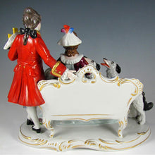 Load image into Gallery viewer, Antique Sitzendorf German Porcelain Group Figurine with Borzoi Dogs