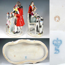 Load image into Gallery viewer, Antique Sitzendorf German Porcelain Group Figurine with Borzoi Dogs