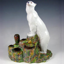 Load image into Gallery viewer, Art Deco French Gabriel Fourmaintraux Desvres Faience Polar Bear Inkwell