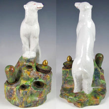 Load image into Gallery viewer, Art Deco French Gabriel Fourmaintraux Desvres Faience Polar Bear Inkwell