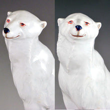 Load image into Gallery viewer, Art Deco French Gabriel Fourmaintraux Desvres Faience Polar Bear Inkwell
