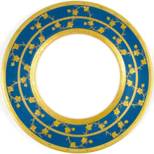 Load image into Gallery viewer, Royal Worcester English Porcelain Gold Encrusted Raised Gilt Enamel Blue Dinner / Service Plates Set