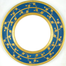 Load image into Gallery viewer, Royal Worcester English Porcelain Gold Encrusted Raised Gilt Enamel Blue Dinner / Service Plates Set