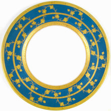 Load image into Gallery viewer, Royal Worcester English Porcelain Gold Encrusted Raised Gilt Enamel Blue Dinner / Service Plates Set