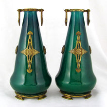 Load image into Gallery viewer, Pair of Paul Milet for Sevres Vases, French Porcelain & Signed DELAUNAY Bronze Mounts