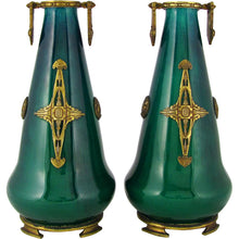 Load image into Gallery viewer, Pair of Paul Milet for Sevres Vases, French Porcelain & Signed DELAUNAY Bronze Mounts
