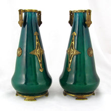 Load image into Gallery viewer, Pair of Paul Milet for Sevres Vases, French Porcelain & Signed DELAUNAY Bronze Mounts