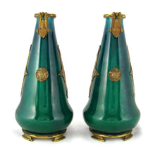Load image into Gallery viewer, Pair of Paul Milet for Sevres Vases, French Porcelain & Signed DELAUNAY Bronze Mounts