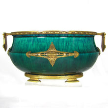 Load image into Gallery viewer, Paul Milet for Sevres French Porcelain Jardiniere, Flambe Glaze, Signed DELAUNAY Bronze Mounts