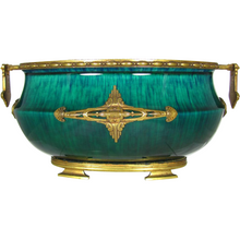 Load image into Gallery viewer, Paul Milet for Sevres French Porcelain Jardiniere, Flambe Glaze, Signed DELAUNAY Bronze Mounts