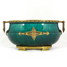 Load image into Gallery viewer, Paul Milet for Sevres French Porcelain Jardiniere, Flambe Glaze, Signed DELAUNAY Bronze Mounts