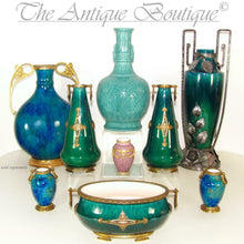 Load image into Gallery viewer, Art Nouveau French Sevres Paul Milet Porcelain Gilt Bronze Vase Flambe Glaze