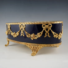 Load image into Gallery viewer, Antique French Sevres Porcelain Paul Milet Jardiniere Gilt Bronze Cobalt Blue