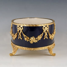 Load image into Gallery viewer, Antique French Sevres Porcelain Paul Milet Jardiniere Gilt Bronze Cobalt Blue