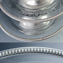 Load image into Gallery viewer, Pair Antique French Sterling Silver & Engraved Glass Compotes