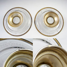 Load image into Gallery viewer, Pair Antique French Sterling Silver & Engraved Glass Compotes