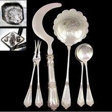 Load image into Gallery viewer, 6pc Antique French Sterling Silver Serving Set, Dessert, Berry & Ice Cream