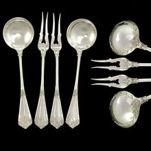 Load image into Gallery viewer, 6pc Antique French Sterling Silver Serving Set, Dessert, Berry & Ice Cream