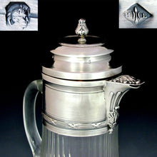 Load image into Gallery viewer, Antique French Sterling Silver Cut Crystal Claret Jug Pitcher
