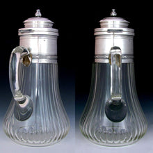 Load image into Gallery viewer, Antique French Sterling Silver Cut Crystal Claret Jug Pitcher