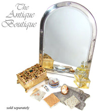 Load image into Gallery viewer, Art Deco French Silver &amp; 18K Gold Ruby Jeweled Powder Compact &amp; Lipstick Holder
