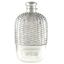 Load image into Gallery viewer, Antique Gorham Sterling Silver Basket Weave Whiskey Spirits Hip Flask
