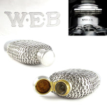 Load image into Gallery viewer, Antique Gorham Sterling Silver Basket Weave Whiskey Spirits Hip Flask