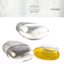 Load image into Gallery viewer, Antique Gorham Sterling Silver Basket Weave Whiskey Spirits Hip Flask