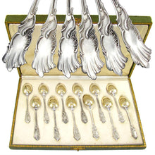 Load image into Gallery viewer, 12 Antique French Sterling Silver Dessert or Coffee Spoons
