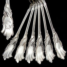 Load image into Gallery viewer, 12 Antique French Sterling Silver Dessert or Coffee Spoons