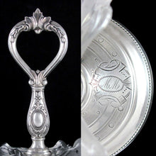 Load image into Gallery viewer, Pair Antique French Sterling Silver & Glass Double Open Salt Caddy, Scalloped Shells