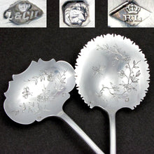 Load image into Gallery viewer, 6pc Antique French Sterling Silver Hors d'Oeuvre Serving Set, Butterflies & Flowers