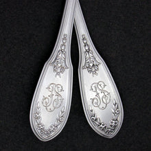 Load image into Gallery viewer, 6pc Antique French Sterling Silver Hors d'Oeuvre Serving Set, Butterflies & Flowers