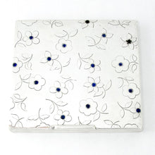 Load image into Gallery viewer, Art Deco French Sterling Silver Jeweled Sapphires Compact Mirror